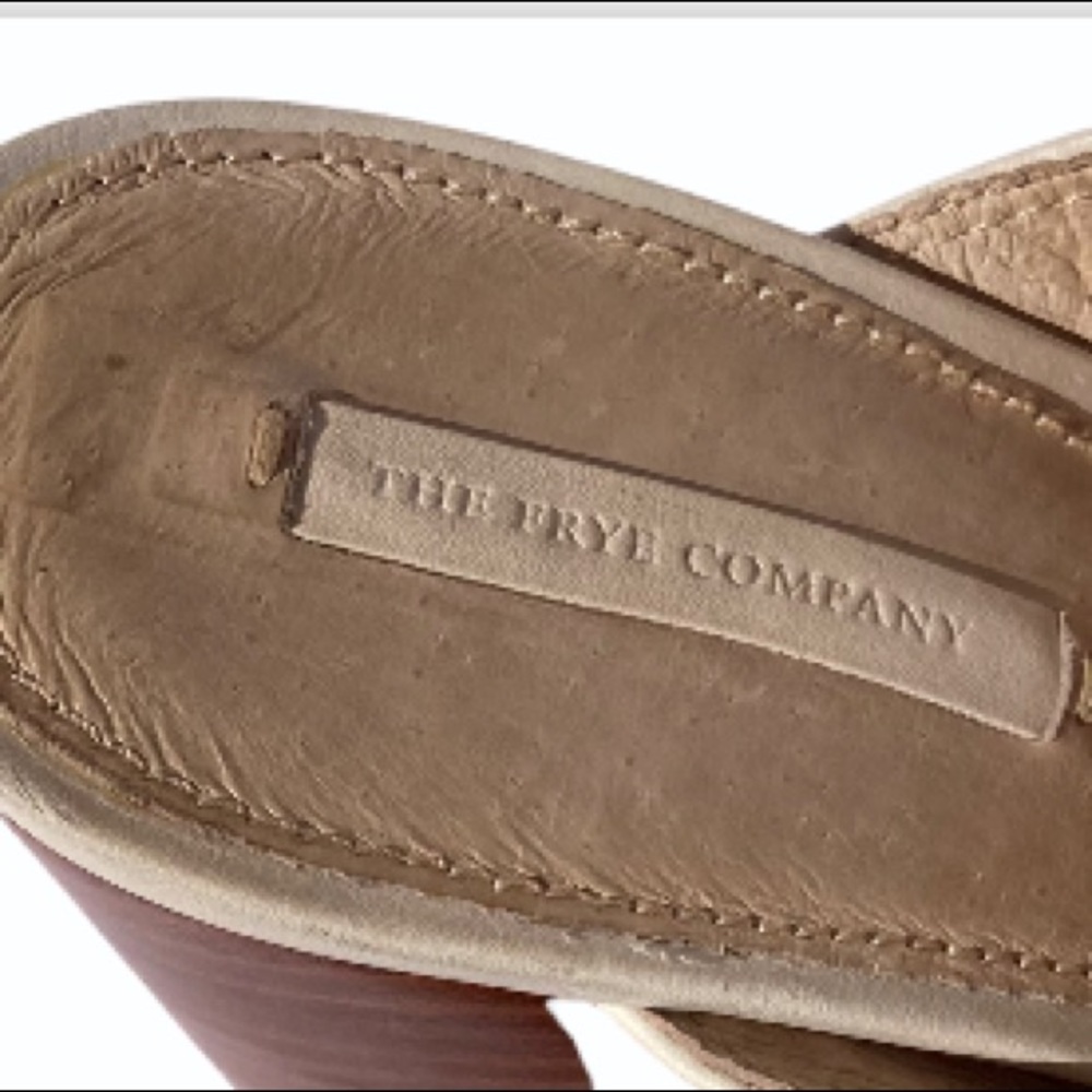 Frye Cream open toed mules with chunky heel - Picture 6 of 16